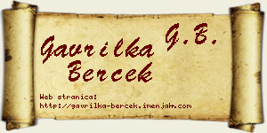 Gavrilka Berček vizit kartica
